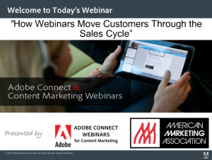 Industry Sector Content Marketing - How Webinars Move Customers Through the Sales Cycle